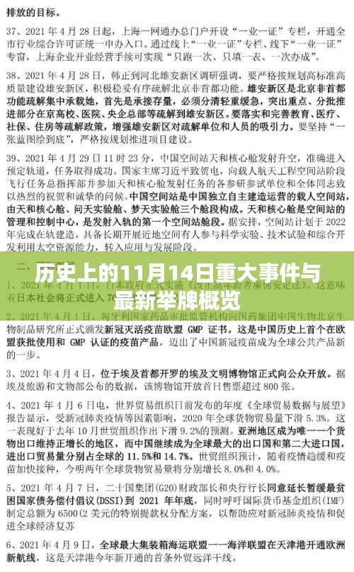 历史上的11月14日重大事件与最新举牌概览