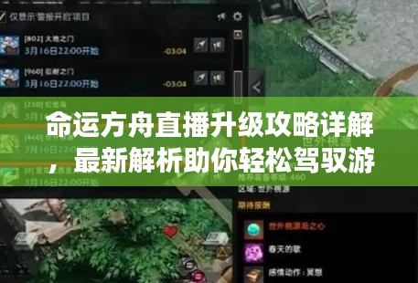 命运方舟直播升级攻略详解，最新解析助你轻松驾驭游戏！